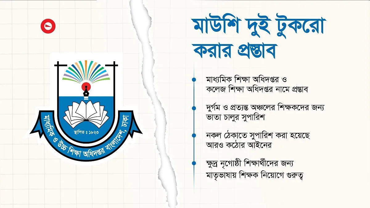 মাউশি দুই টুকরো করার প্রস্তাব