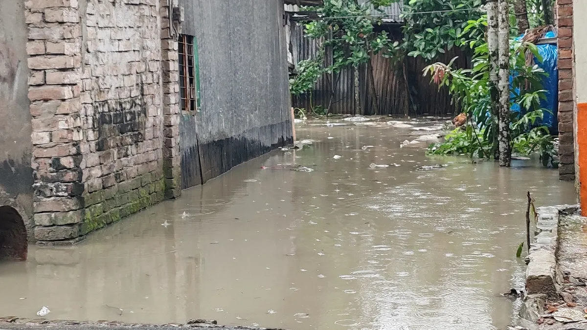 মাদারীপুরের রাজৈর পৌরসভায় জলাবদ্ধতা, স্থবির জনজীবন