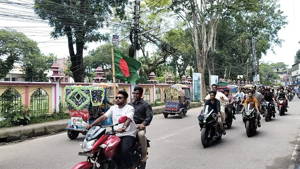 বিএনপির মোটরসাইকেল শোডাউনে ‘জয় বাংলা’ স্লোগান!
