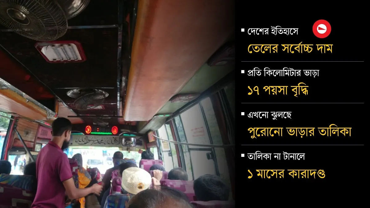 নতুন ভাড়ার তালিকা সরকারি ওয়েবসাইটে, নেই বাসে