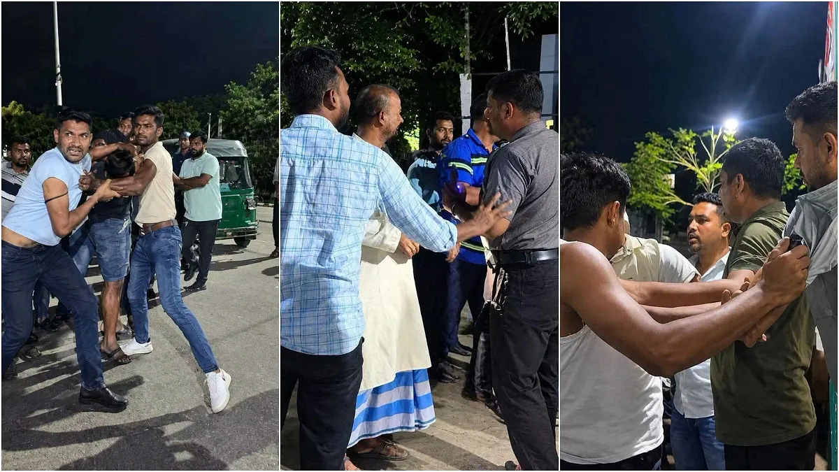 বিরোধ মেটাতে এসে থানার সামনেই দুই পক্ষের সংঘর্ষ