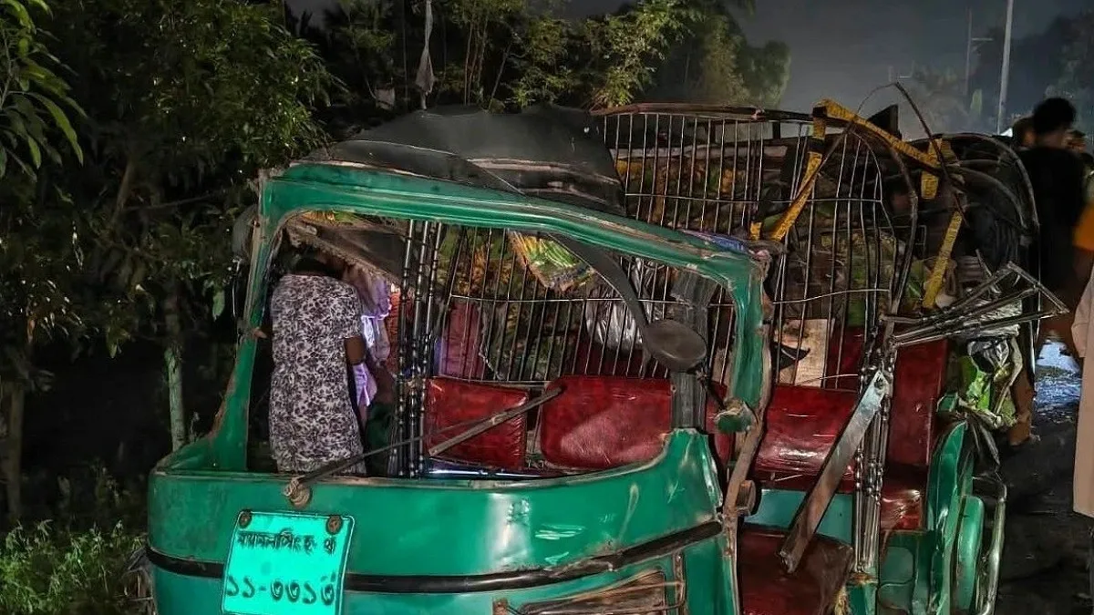 শেরপুরে বাসের ধাক্কায় প্রাণ গেল অটোরিকশা যাত্রীর