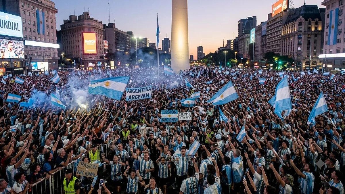 Argentines pour into capital city streets to salute their team despite World Cup Final heartbreak