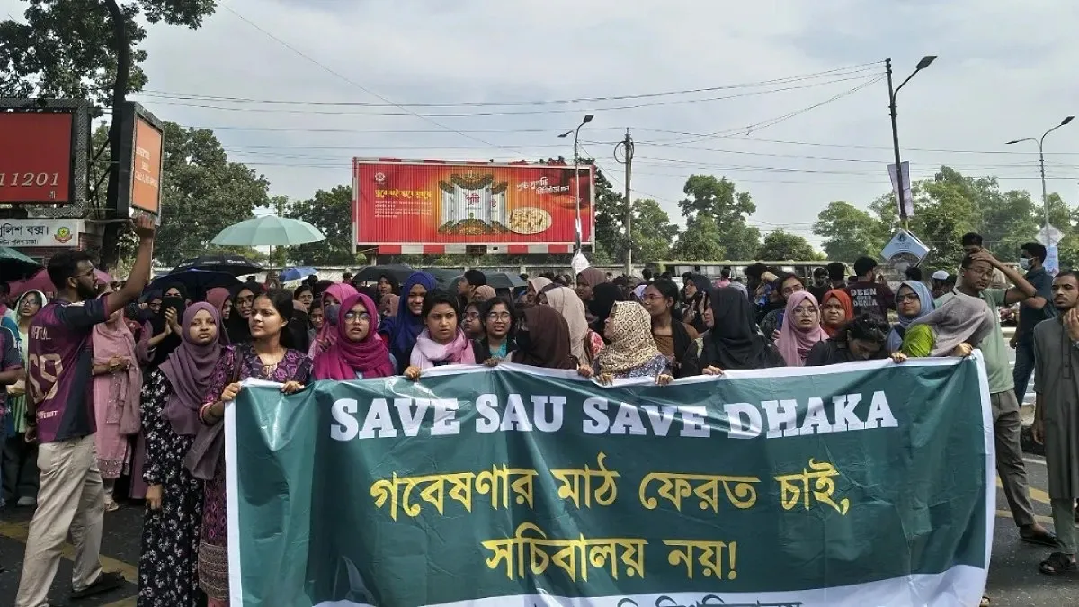 SAU students protest Secretariat plan on research field